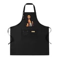 thumbnail image 1 of Kitchen 2 Pack Adjustable Bib Apron - Black with Cartoon Dog & Friends Design 2 Pockets Perfect for Cooking & Chef Use for Men & Women, 1 of 5
