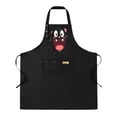 thumbnail image 1 of Kitchen 2 Pack Adjustable Bib Apron - Black with Cartoonish Face Design 2 Pockets Perfect for Cooking & Chef Use for Men & Women, 1 of 5
