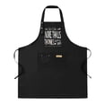 thumbnail image 1 of Kitchen 2 Pack Adjustable Bib Apron Set - Stylish Black Apron with Front Pocket Unique " Cakes & Thins " Pattern Perfect for Cooking Baking and for Men and Women, 1 of 6