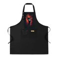 thumbnail image 1 of Kitchen 2 Pack Adjustable Bib Apron with Artistic Dark Figure Design & Red Splash Background 2 Pockets for Cooking Chef Apron for Men & Women, 1 of 6