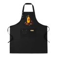 thumbnail image 1 of Kitchen 2 Pack Adjustable Bib Apron with Nut Pattern Front Pocket Button Flap - Stylish Cooking Apron for Men & Women, 1 of 5