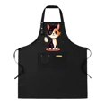 thumbnail image 1 of Kitchen 2 Pack Bib Apron - Adjustable with Cartoon Cat Design White Face & Orange on Red Background 2 Pockets Perfect for Cooking & Chef Use for Men & Women, 1 of 6