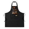 thumbnail image 1 of Kitchen 2 Pack Bib Apron - Adjustable Chef Apron with Unique Wooden Table Design & 2 Pockets for Cooking Gardening and Crafting - Perfect for Men & Women, 1 of 5