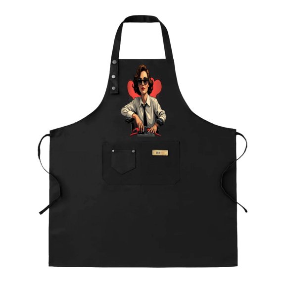 Kitchen 2 Pack Bib Apron - Adjustable with 2 Pockets Cartoon Design with Heart & Sunglasses Stylish Chef Apron for Men & Women