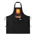 thumbnail image 1 of Kitchen 2 Pack Bib Apron - Adjustable with 2 Pockets Features Vintage TV Design on Black Background Perfect for Cooking & Chefs, 1 of 5