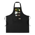 thumbnail image 1 of Kitchen 2 Pack Bib Apron Set - Adjustable Black Apron with Front Pocket Lemon Guitar & Design Perfect for Cooking & Chef Use for Men & Women, 1 of 6
