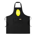 thumbnail image 1 of Kitchen 2 Pack Bib Apron Set - Adjustable Black Apron with Yellow Oval Design & White Text 2 Pockets Perfect for Cooking & Chefs, 1 of 5