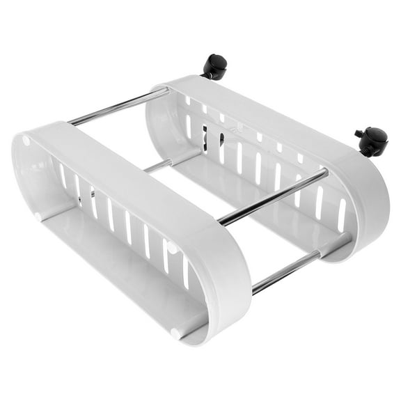 Plastic Roller Storage Rack with Double Layer Design for Easy Organization Grey