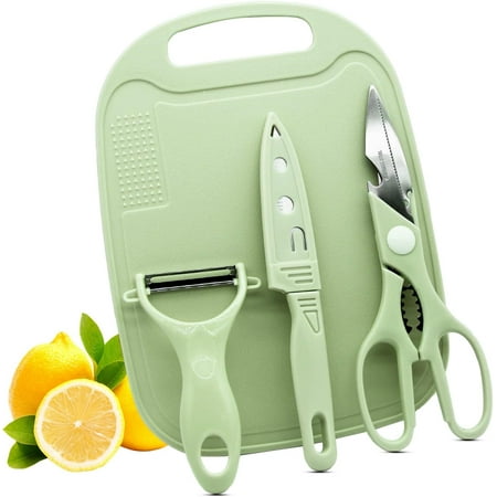 Kitchen 3 In 1 Small Set, Ceramic Peeler, Ceramic Fruit knife, Cutting board,Travel set, Camping set