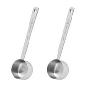 Kitchen 30 ml 2 Tbsp Measuring Scoop for Coffee, Nutraceuticals and Protein Powders, Stainless Steel, Set of 2silvery