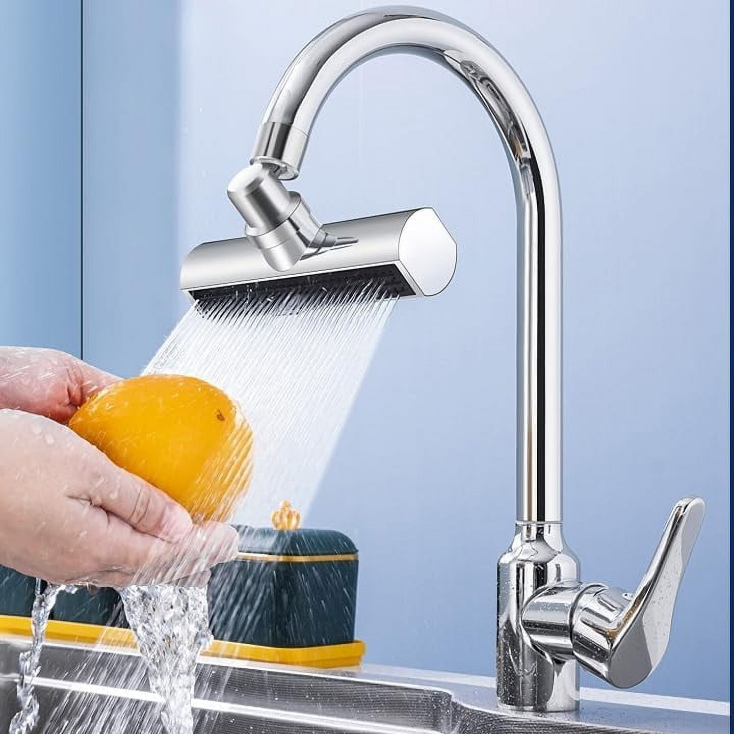 Kitchen 360°Faucet Extender with 55/64''(22mm) Female Thread, Swivel Sink Water Faucet Aerator with 3Modes, Faucet Sprayer Attachment for Kitchen, Faucet Replacement Part FM22