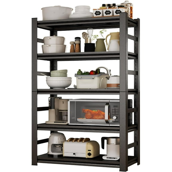 Kitchen 5-Tier Storage ShelvesAdjustable Pantry ShelvesKitchenStorage Standing Baker's RacksShelving Unit for Kitchen, Living Room, Dinning RoomCoffee Bar (72'H47.24'W23.6'D)
