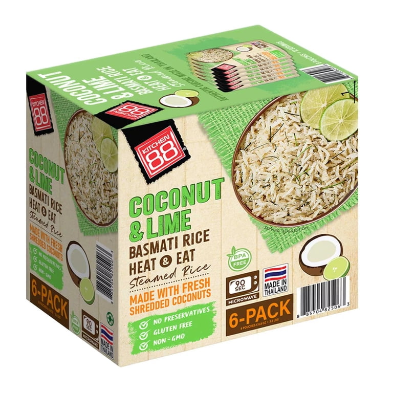 ライス88 Kitchen 88 Coconut Lime Rice, 8.8 Ounce (Pack of 6) - Walmart.com
