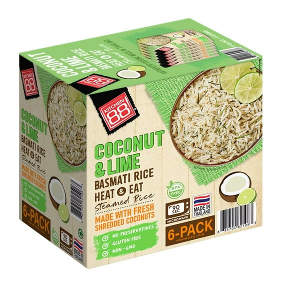 Kitchen 88 Coconut Lime Rice, 8.8 Ounce (Pack of 6)