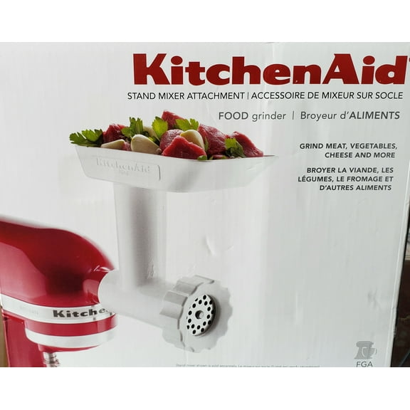 Kitchen A.I.D Stand Mixer Attachment - Grind Meat Vegetables Cheese and More (White)