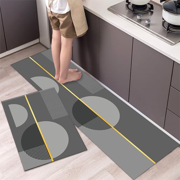 Kitchen Absorbent Mat Wipeable Comfort Standing Kitchen Rugs and Mats Wipeable Wash Free Long Strip Carpet
