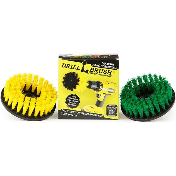 Kitchen Accessories - Pot Cleaning- Cleaning Supplies - Drill Brush - Power Scrubber Kitchen and Bathroom Brush Set - Spin Brush - Bath Mat - Soap Scum, Mineral Deposits, Calcium, Hard Water Stains