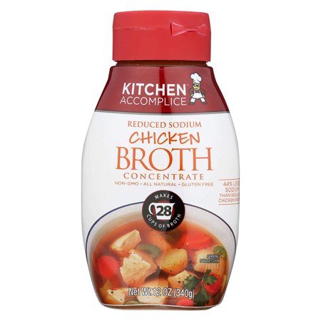 Kitchen Accomplice Reduced Sodium Chicken Broth, 12 Ounce - 6 per case.