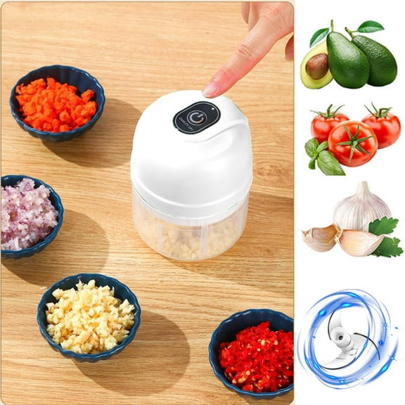 Kitchen Appliances on Clearance Garlic Masher Electric Garlic Masher Household 250Ml Food Processor Small Masher to Vegetable Wireless Food Processor for Ginger Chili Fruit Meat Etc Home Decor