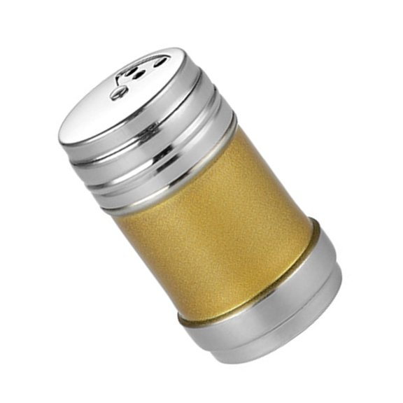 Kitchen Appliances Stainless Steel Spice Bottle, Compact Portable Anti Rust Barbecue Seasoning Jar Multipurpose Durable for Kitchen Yellow