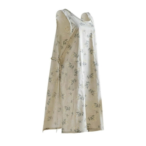 Kitchen Apron Cooking Apron Sleeveless with Pockets Overalls Bib Apron Work Apron Chef Apron for Cobbler Women and Men Garden Garage Drawing Floral White