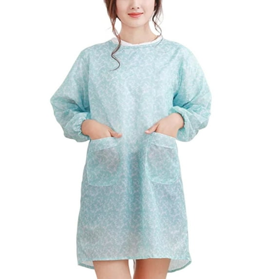 Kitchen Apron,Long Sleeve Aprons For Women Cooking Garden Apron Adult Smock Women Floral Long Sleeve Kitchen Cooking Baking Apron Working Smock