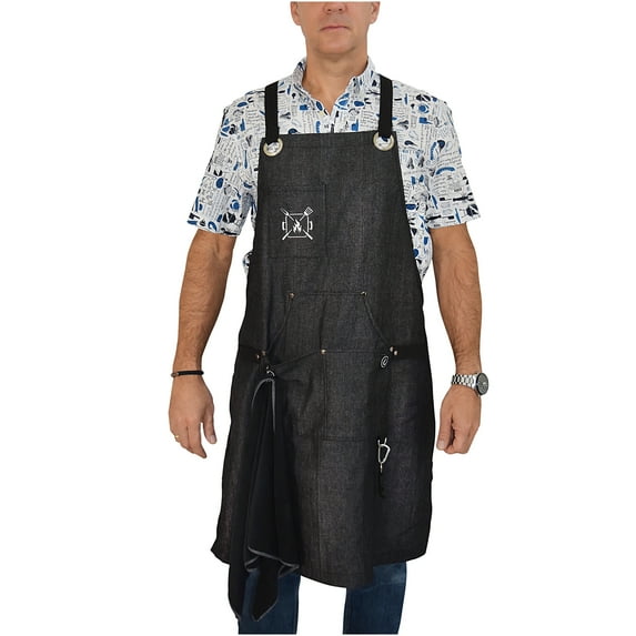 Kitchen Apron for Men | Professional Grade made for Cooking, BBQ, Grill, Chef | Quick-Release Buckle, with Magnetic BBQ Towel and Grill Tool Pockets and Holders. 10 oz. Cotton.