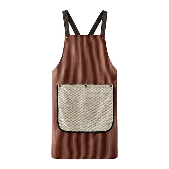 Kitchen Apron with Pockets and Hand Towel for Men and Women – Waterproof Cooking Apron for Home, BBQ, and Baking – Durable, Comfortable, Easy to Clean (1pc Towel)(Coffee)