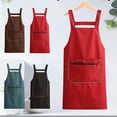 thumbnail image 1 of Kitchen Apron Polyester Waterproof and Oil Resistant, Dirt Repellent Washable Cooking Bib with Ergonomic H-strap Design and Phone Pocket for Baking, Topliu, 1 of 8