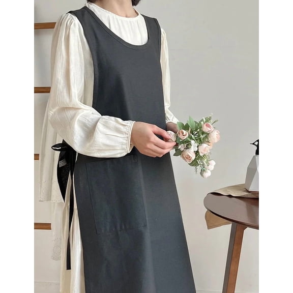 Kitchen Apron Restaurant Apron Chef Apron Kitchen Florist Overalls Cook Sleeveless with Pockets Japanese Style Pinafore