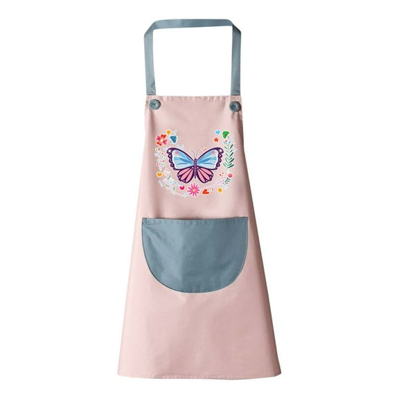 Kitchen Apron Waterproof,Waterproof Cooking Aprons,Long Sleeved Children's Apron Bib Drawing Dining,Kitchen Aprons for Cooking - Waterproof Oil-proof Resistant,Chef Apron Cooking(Pink XL)