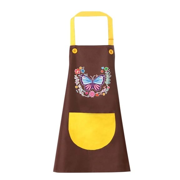 Kitchen Apron Waterproof,Waterproof Cooking Aprons,Long Sleeved Children's Apron Bib Drawing Dining,Kitchen Aprons for Cooking - Waterproof Oil-proof Resistant,Chef Apron Cooking(Coffee XXL)