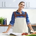 thumbnail image 1 of Kitchen Apron for Adults - Waterproof Oil Resistant, Back Strap, Phone Pocket, Unisex Cooking Baking Cleaning Bib, 1 of 8