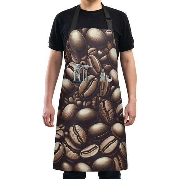 Kitchen Apron with 2 Pockets Adjustable waterproof Cooking Aprons for Women Men Chef Coffee Beans