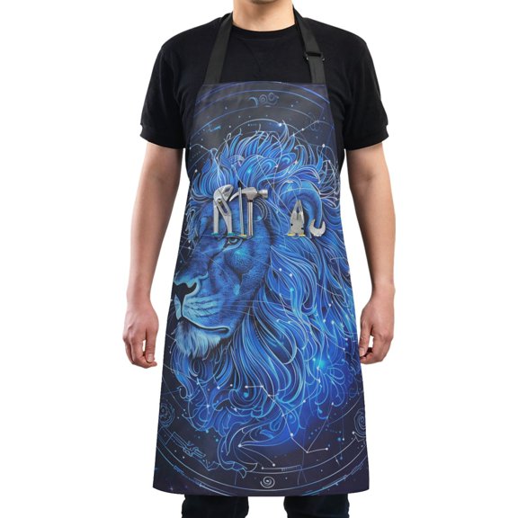 Kitchen Apron with 2 Pockets Adjustable waterproof Cooking Aprons for Women Men Chef Leo Of Zodiac