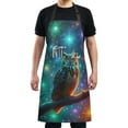 thumbnail image 1 of Kitchen Apron with 2 Pockets Adjustable waterproof Cooking Aprons for Women Men Chef Owl on Branch with Colorful Star, 1 of 7