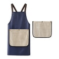 thumbnail image 1 of Kitchen Apron with Hand Wipe, Waterproof Cooking Bib Aprons for Women Men Chef, 1 Apron + 1 Replacement Hand Wipe(Blue), 1 of 4