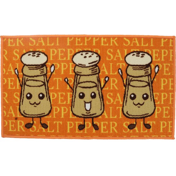Kitchen Area Throw Rug - 18 x 30in - Salt & Pepper Shaker Design - Latex Backing