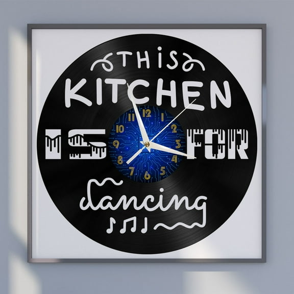 Kitchen Art 12 Inch Vinyl Record Wall Clock - Silent, Creative, and Unique Clock for Living Room, Entryway, or Bedroom Decor - Perfect Gift Idea(12 inchs B without LED)