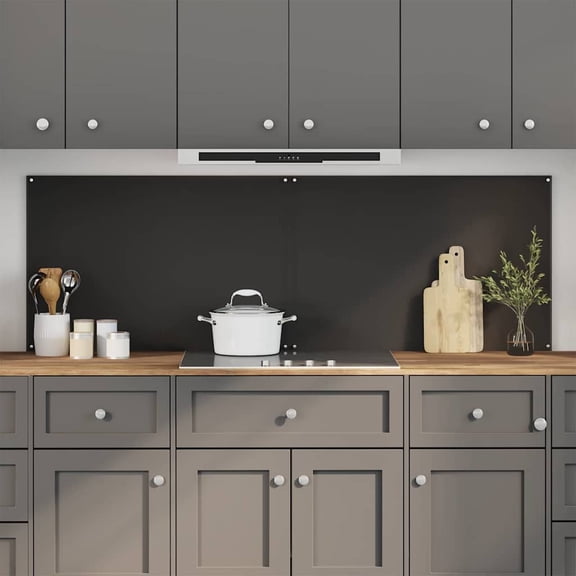 Kitchen Backsplash 2 pcs Black 35.43 x 23.62 in