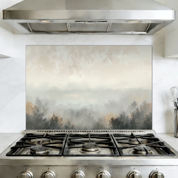 Kitchen Backsplash Peel and Stick Wall Murals Vintage Brown White Grey Abstract Rustic Retro Farmhouse Removable Mural 35.4"W x 23.6"H, Oil Proof Vinyl Wallpaper for Fireplace & Behind Stove