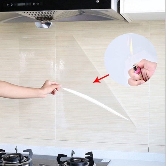 Kitchen Backsplash Wall Protector Transparent Kitchen Oil Proof Sticker Self-Adhesive Film Removable Paper for Cupboard Household 15.7In118In