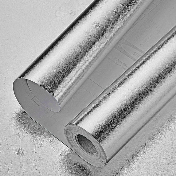 Kitchen Backsplash Wallpaper Peel and Stick Aluminum Foil Contact Paper Self Adhesive Oil-Proof Heat Resistant Wall Sticker for Countertop Drawer Liner Shelf Liner