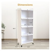 Kitchen Baker Rack, 5-Tier Rolling Storage Cart with Flip Doors - Metal Utility Shelf for Microwave, Oven, Pantry - Black