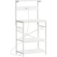 thumbnail image 1 of Kitchen Bakers Rack with Power Outlet, Coffee Bar Table 4 Tiers, Kitchen Microwave Stand with 6 S-shaped Hooks, Kitchen Storage Shelf Rack for Spices, Pots and Pans -, 1 of 17