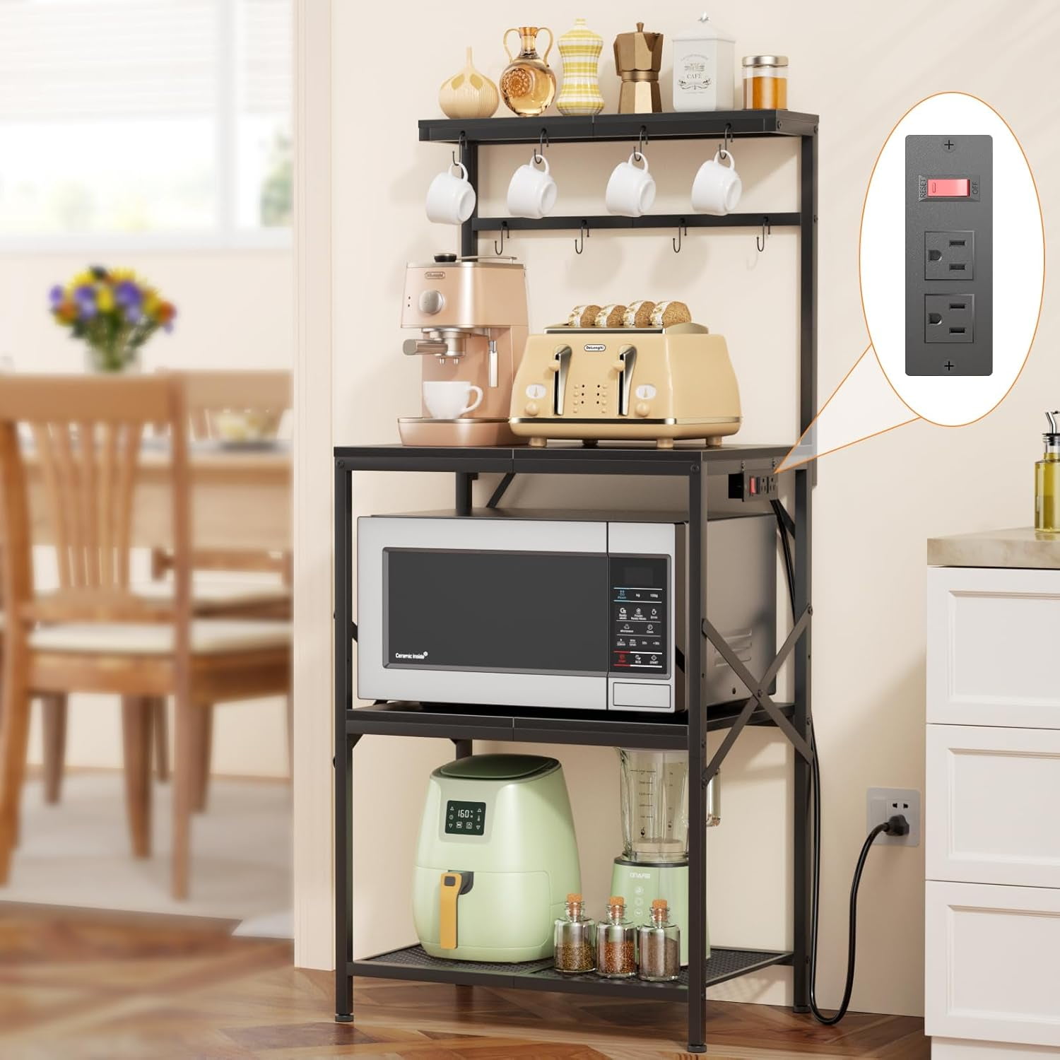 Bakers Rack With Power Outletnull
