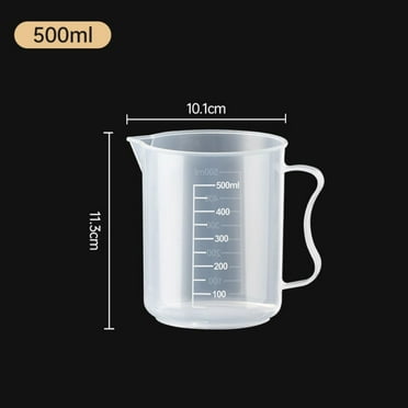 Kitchen Baking with Lid Plastic Large Capacity Clear Transparent Mixing Cup Graduated Measuring Cup Laboratory Beaker 500ML