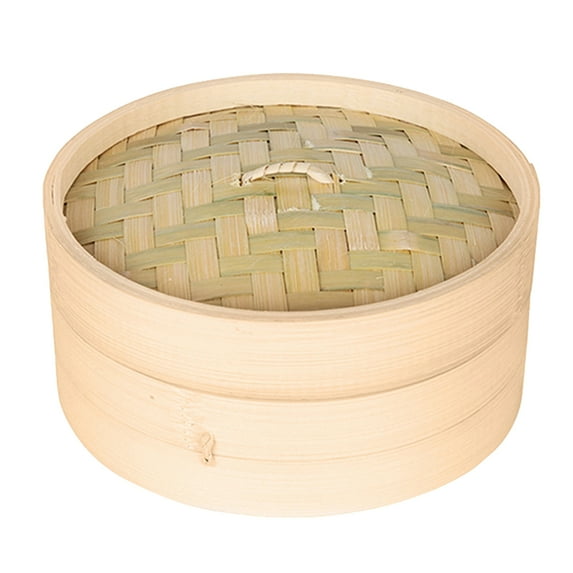 Kitchen Bamboo Steamer Basket Asian Food Steamer for Sum Dumplings 18cm