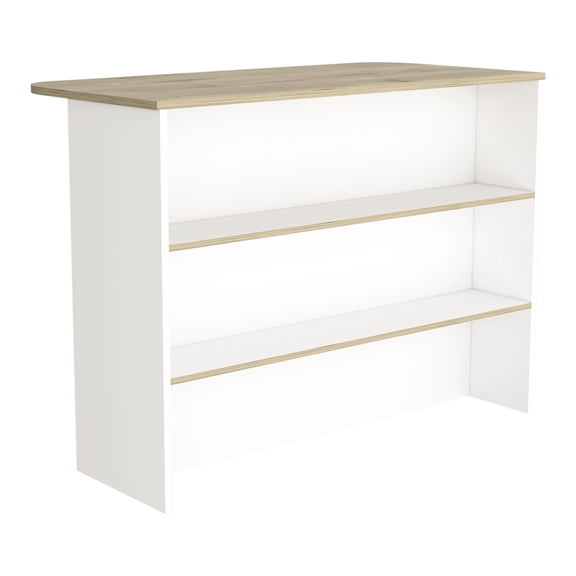 Kitchen Bar Counter | Suitable for Everyday Cooking and Dining, Shelves for Storage | Lightweight Particle Board Structure | Solves Kitchen Space Constraints
