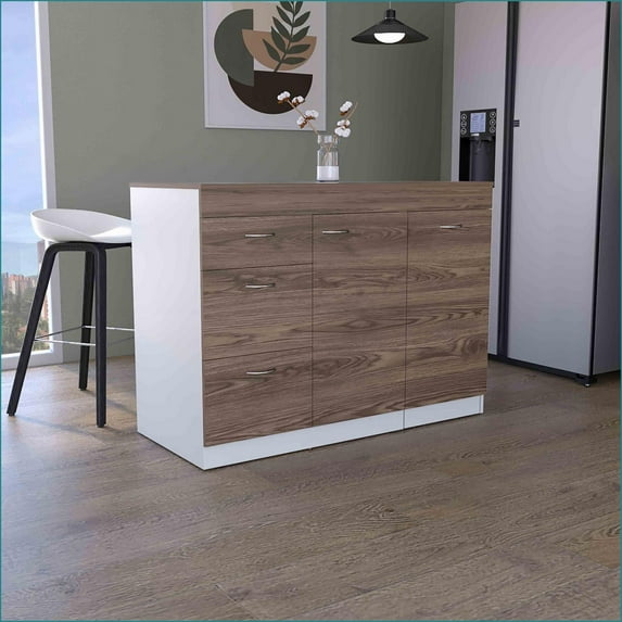 Kitchen Base Cabinet with 3 Drawers, Flexible Cabinet & Countertop | Modern | Particle Board